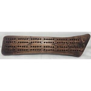 Vintage Hand Crafted Solid Wood Cribbage Board  21"X5" Signed 2002